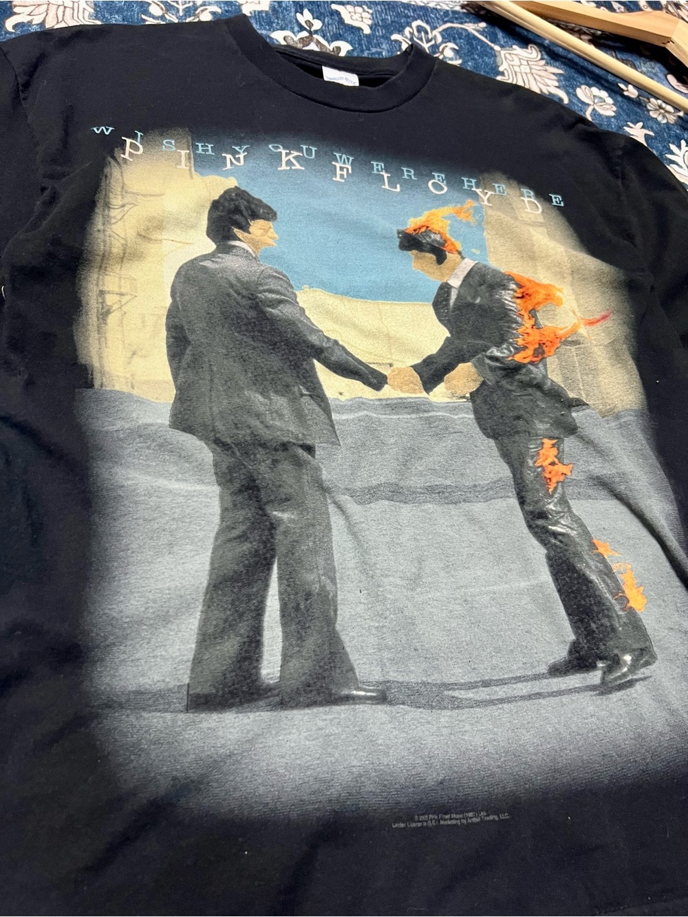 Pink Floyd Black Tee with Multicolor Flame Graphic - Picture 3 of 4